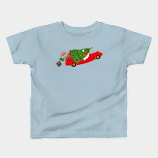 Santa is coming - Paper cut art Kids T-Shirt